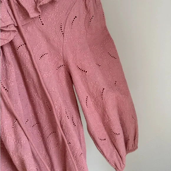 Zara Rose Ruffle Eyelet Blouse - Picture 4 of 4